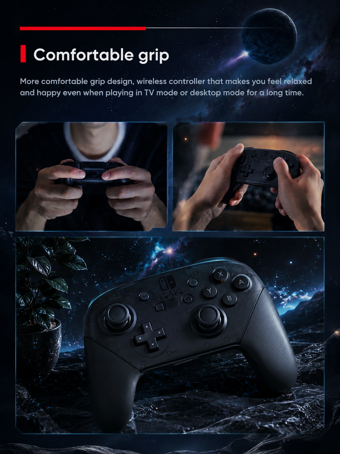 Control Inalámbrico Pro para Nintendo Switch, Joystick para Juegos Compatible con Nintendo Switch OLED/Lite, Bluetooth con Cable USB