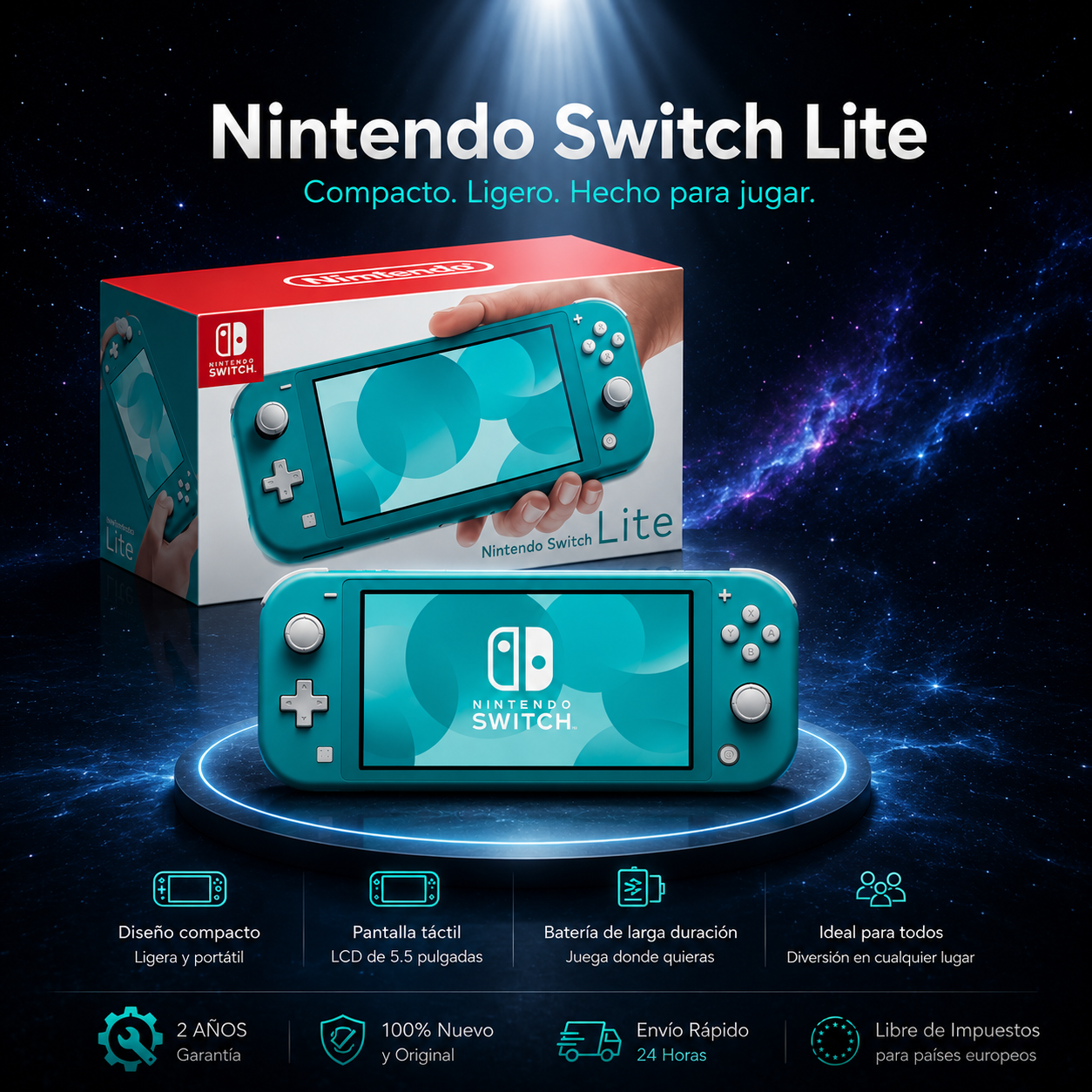 Consolas Nintendo Switch Lite - 32GB Batería 3570mah 5.5'' Compacto y liviano Controladores integrados Juegos compatibles