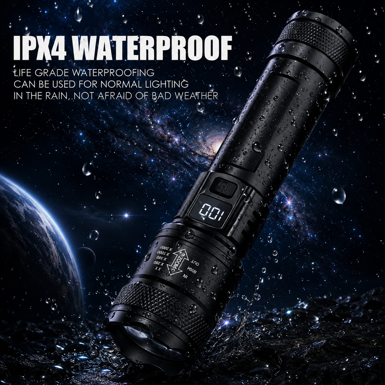 Linterna superbrillante de 100000LM, linterna LED recargable, lámpara táctica de largo alcance para exteriores, impermeable, linterna para acampar y pescar