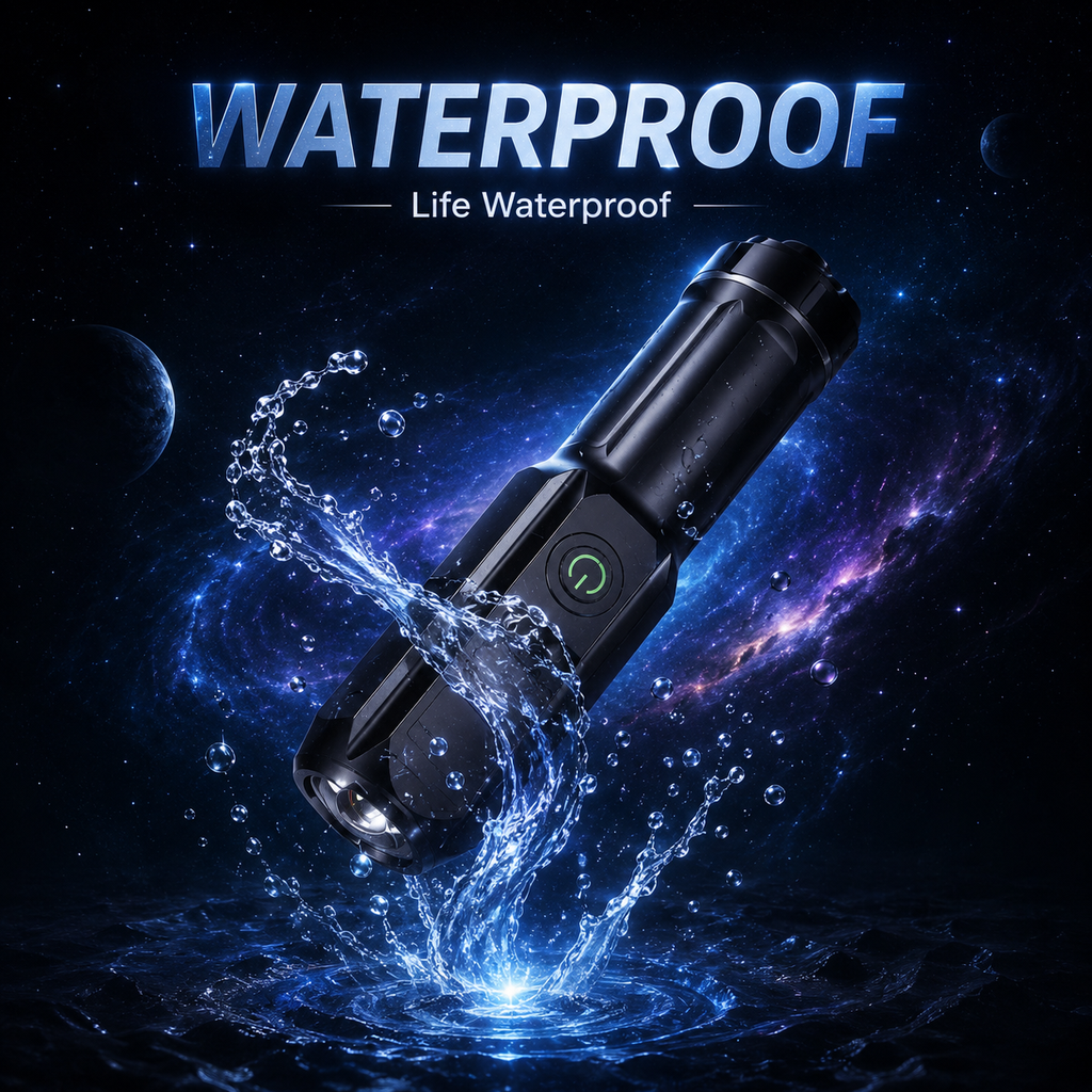 Potente linterna LED recargable por USB, batería de litio integrada, resistente al agua, con Zoom, para pesca, caza, Camping, linterna táctica