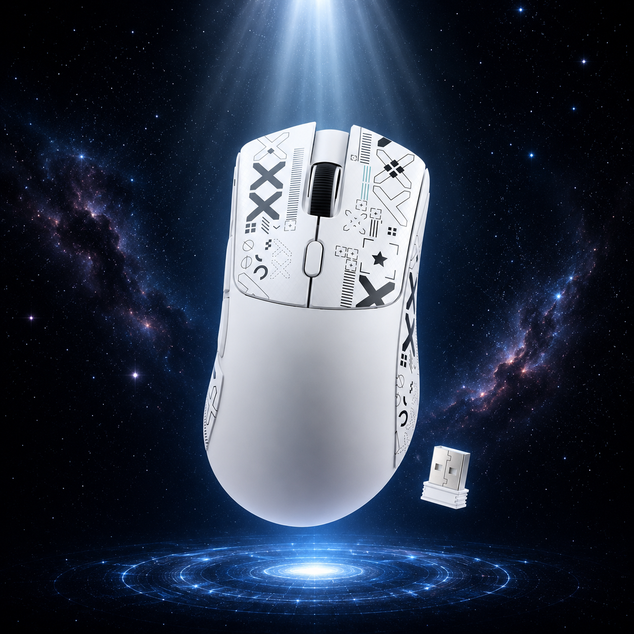 Ratón inalámbrico para juegos R1, conexión trimodo (2,4G/con cable/BT5.2), diseño ligero de 55g, Sensor óptico DPI de 18K, HUYU 20 millones Ke