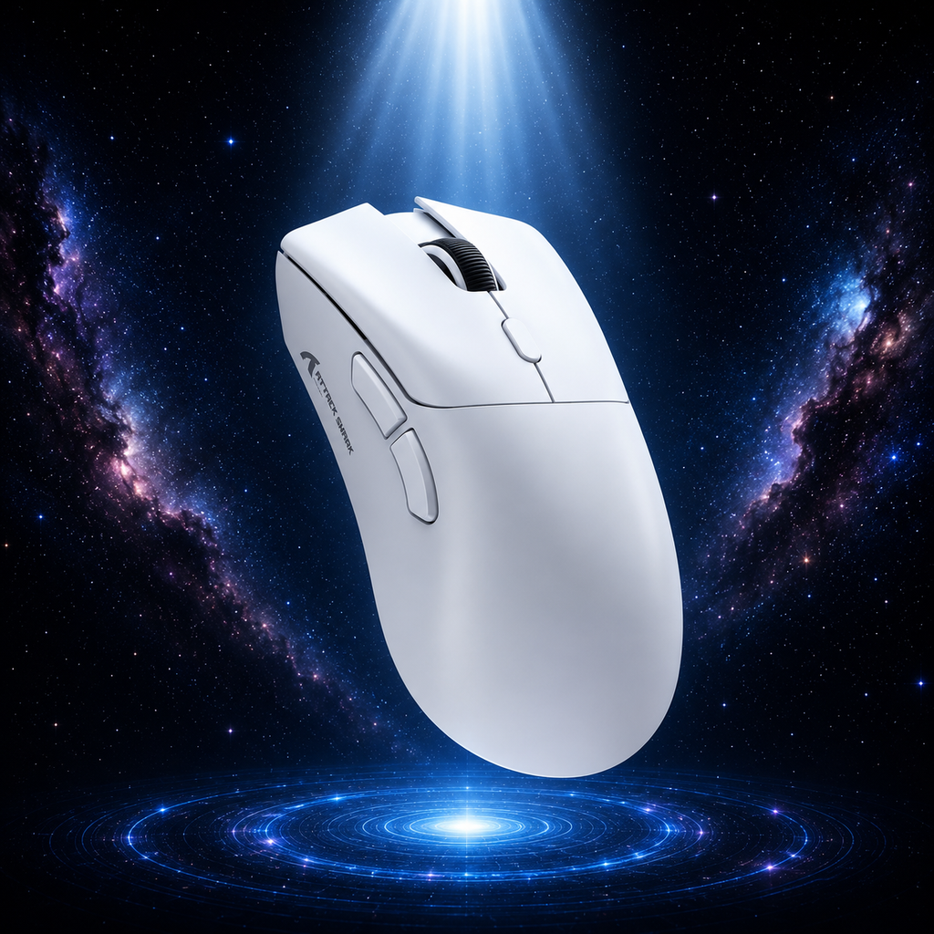 Ratón inalámbrico para juegos R1, conexión trimodo (2,4G/con cable/BT5.2), diseño ligero de 55g, Sensor óptico DPI de 18K, HUYU 20 millones Ke