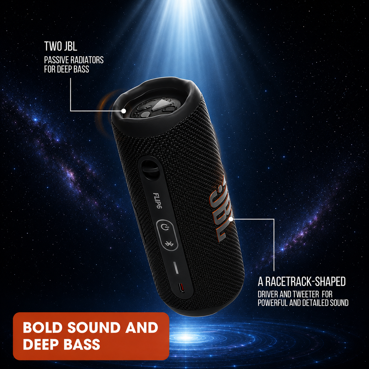JBL Flip 6 Altavoz Bluetooth inalámbrico Mini impermeable Ipx7 portátil graves profundos estéreo música al aire libre viaje fiesta altavoz