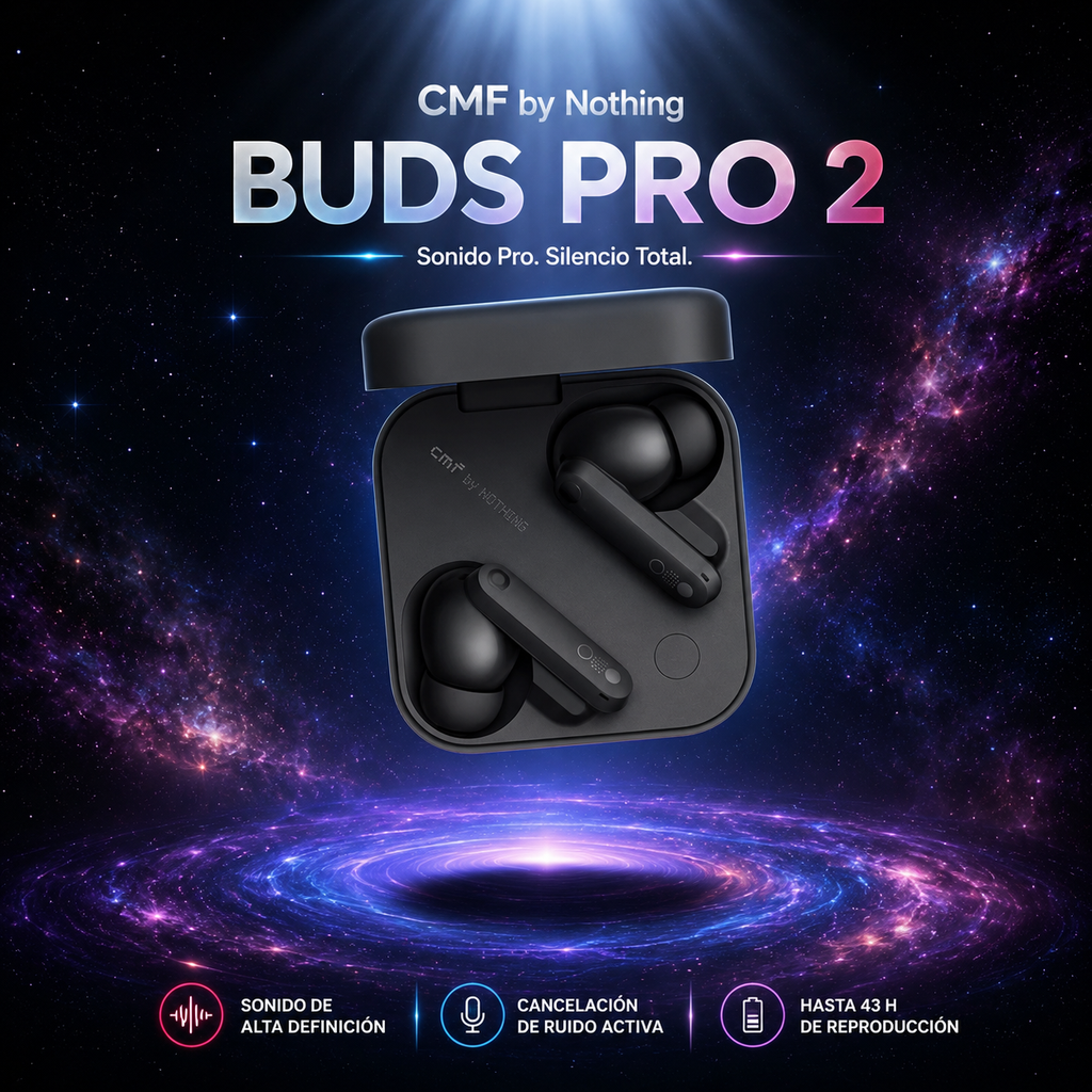 Global Verison CMF by Nothing Buds Pro 2 Auriculares inalámbricos híbridos con cancelación activa del ruido de 50 dB 6 HD MICS IP55 Bluetooth 5.3 CMF Buds Pro 2 Earphones