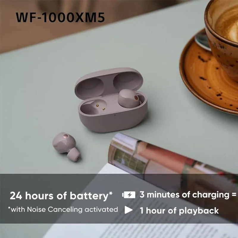 SONY-auriculares inalámbricos WF-1000XM5, cascos con Bluetooth, cancelación de ruido, batería de hasta 24 horas de duración, Conexión multipunto