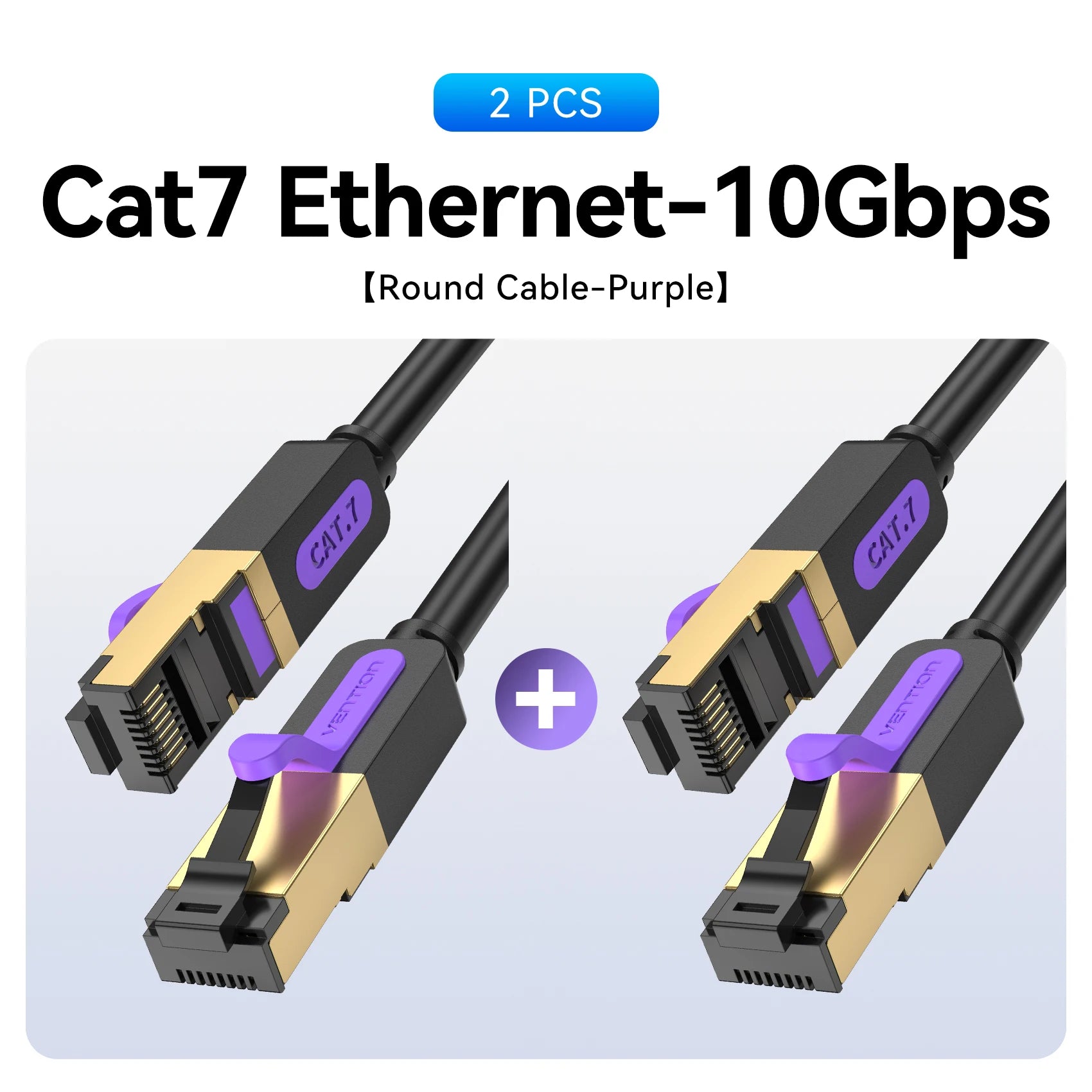 Vention-Cable Lan para dispositivos electrónicos, conexión red Ethernet multiuso de parche compatible para Router Cat7Cable de red STP RJ45 para Cat6, par retorcido de 8 cables