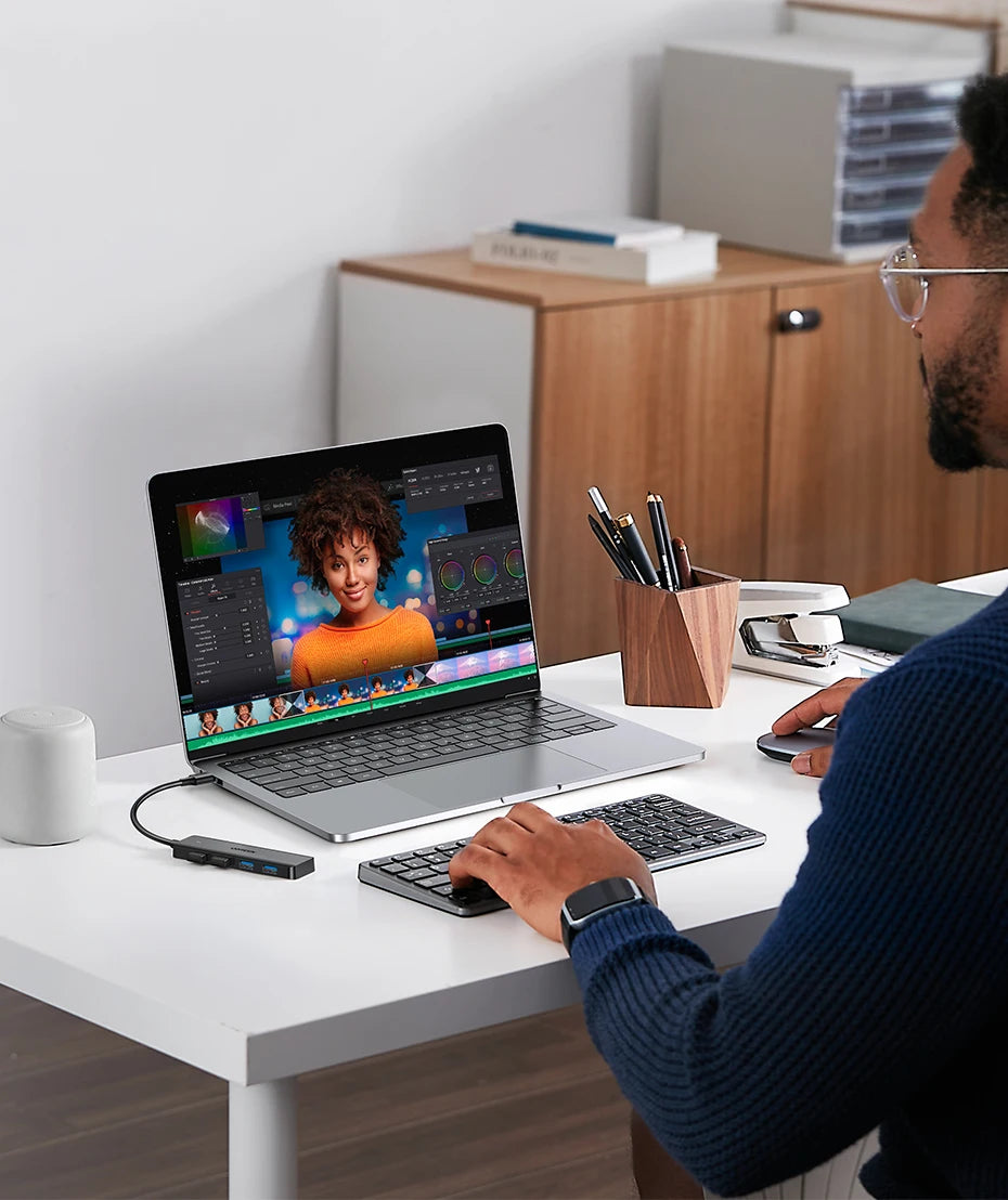 UGREEN-Hub USB 3,0 con 4 puertos, HUB delgado para ratón, teclado Compatible con MacBook Pro Air, ordenador portátil, PC de escritorio, Xbox, PS5, divisor