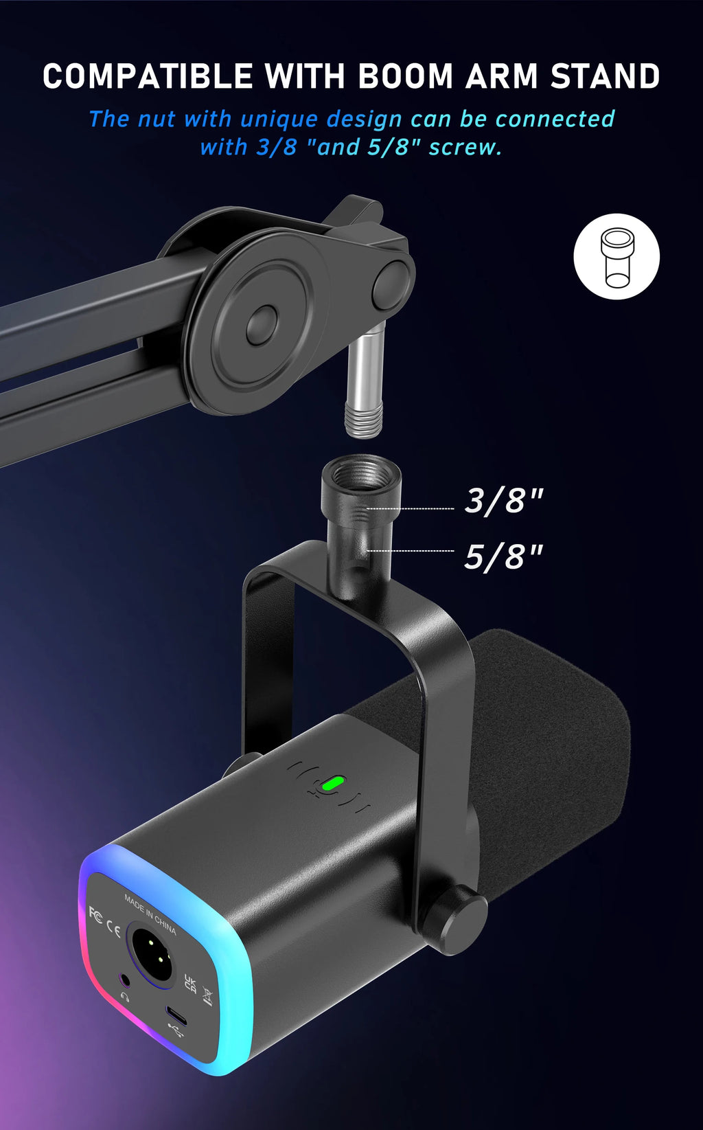 FIFINE-micrófono dinámico USB/XLR con botón de silencio táctil, Conector de auriculares, controles de E/S, para PC, mezclador de PS5/4, amplificador de micrófono para juegos AM8