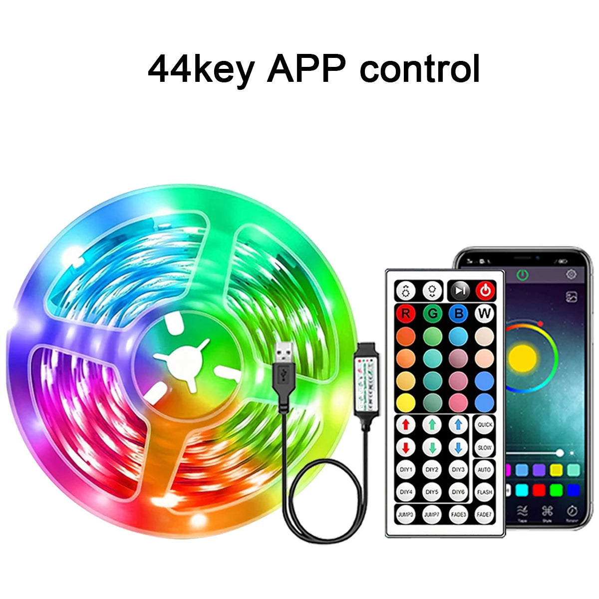 Tira de Luces Led RGB, 5m, 10m, 20m, 30m, luz Led para habitación con Control por aplicación, cinta Flexible, Luces, cinta Led para decoración de habitación y dormitorio