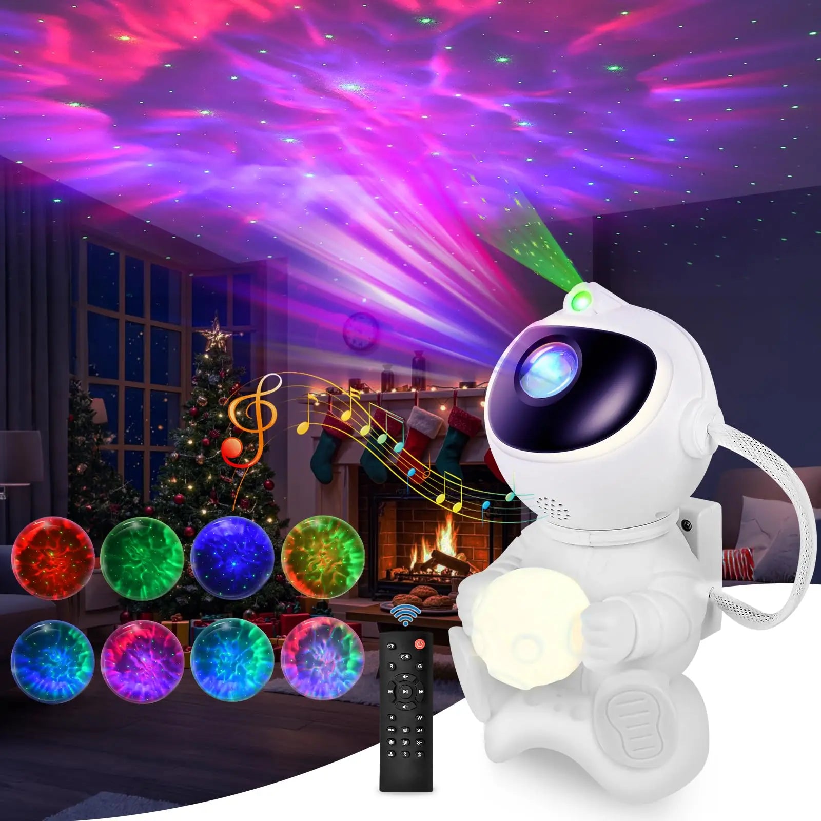 Proyector de estrellas LED de astronauta, luz nocturna, proyectores de galaxia, Altavoz Bluetooth para decoración de dormitorio y habitación, regalo para niños, lámpara de cielo estrellado