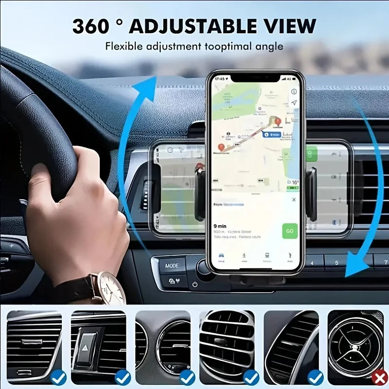 Soporte de teléfono móvil para coche, montaje de Clip de ventilación de aire, soporte para teléfono inteligente, GPS, dispositivos móviles de 4,7-6,7 pulgadas