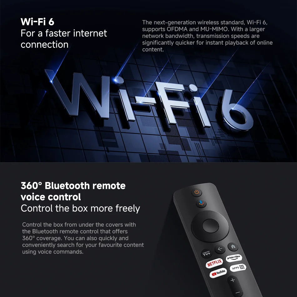 Xiaomi TV Box S (3rd Gen) 2+32GB, 4K Ultra HD, Chromecast, Wi-Fi 6, Bluetooth 5.2, Reproductor multimedia de transmisión Compatible con Netflix, Prime Video y Youtube