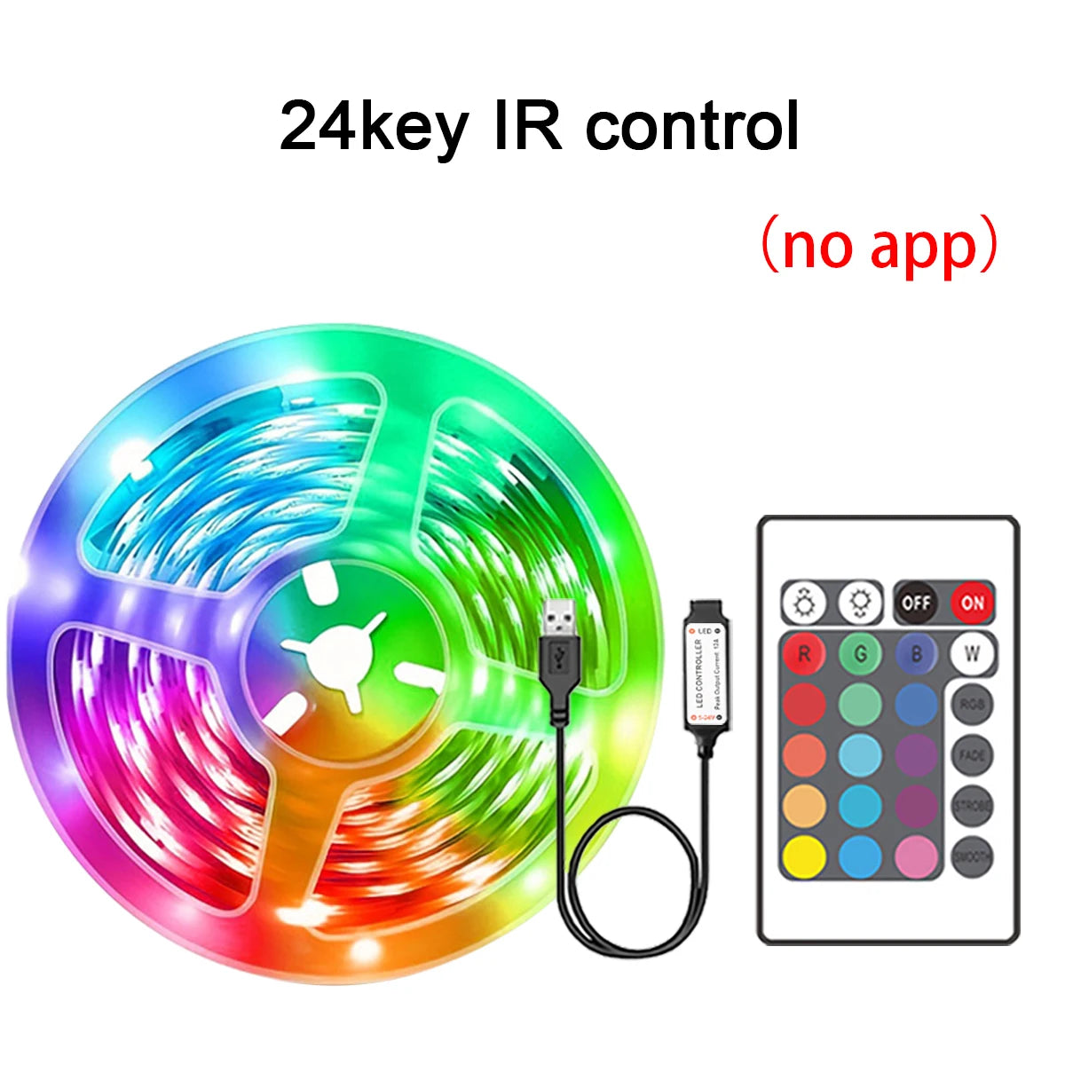 Tira de Luces Led RGB, 5m, 10m, 20m, 30m, luz Led para habitación con Control por aplicación, cinta Flexible, Luces, cinta Led para decoración de habitación y dormitorio