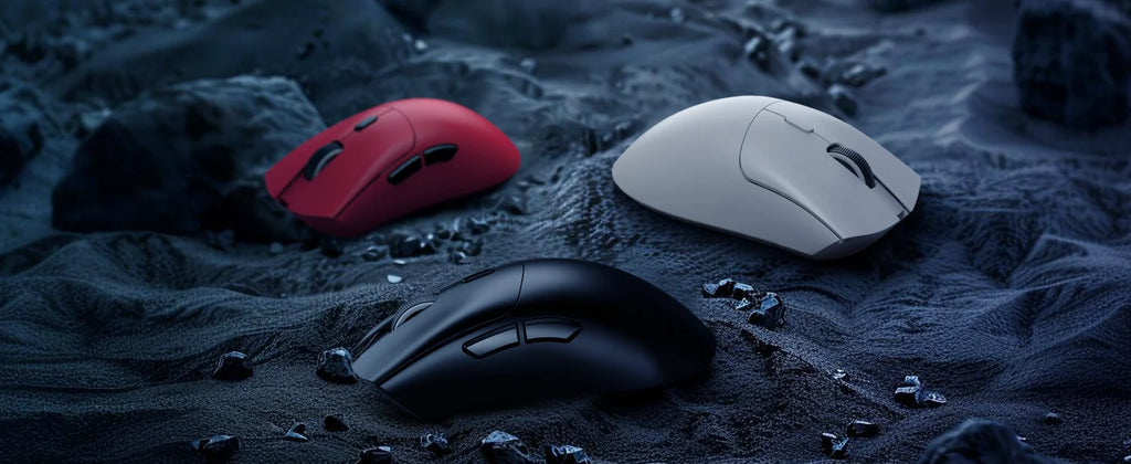 Ratón inalámbrico para juegos R1, conexión trimodo (2,4G/con cable/BT5.2), diseño ligero de 55g, Sensor óptico DPI de 18K, HUYU 20 millones Ke