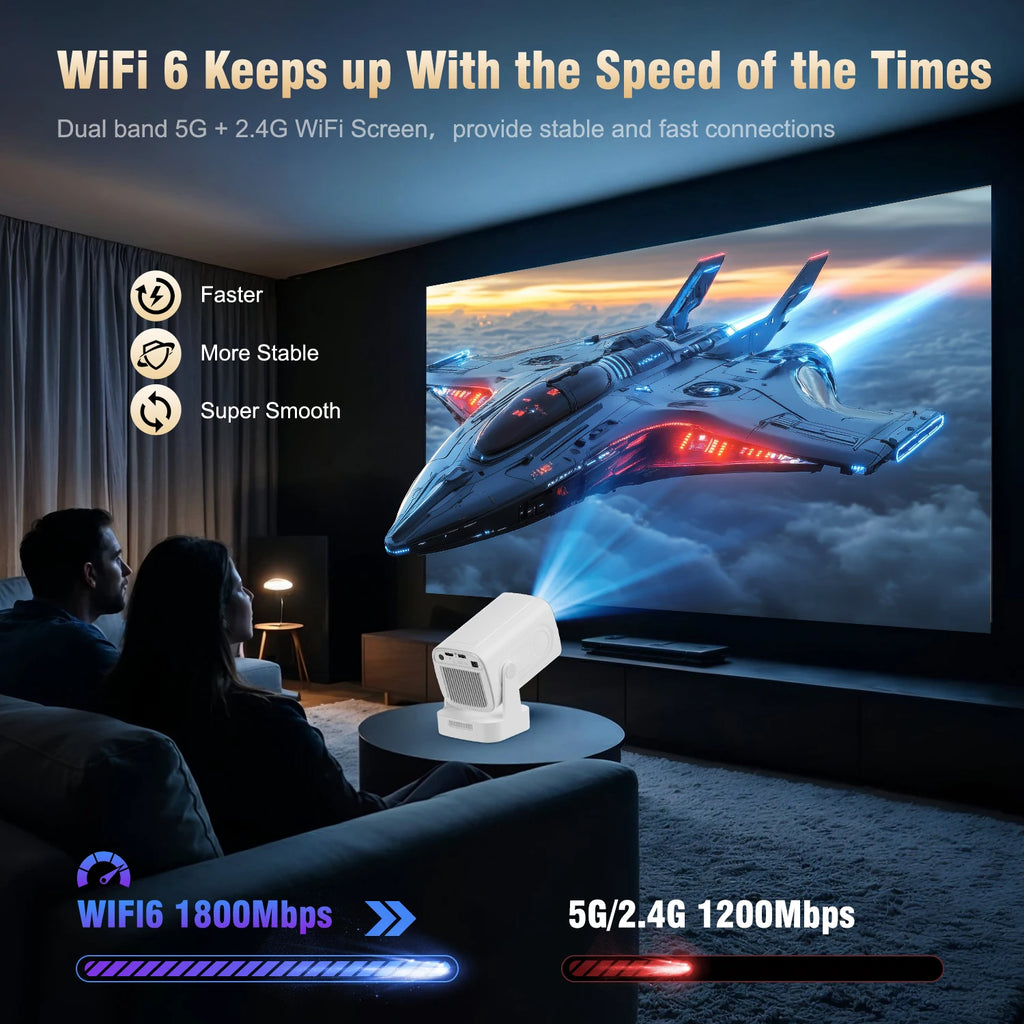 Magcubic HY310 Android 11 proyector 4K nativo 1080P enfoque automático nativo 330ANSI Wifi Dual BT5.4 Air Mouse voz hogar película al aire libre