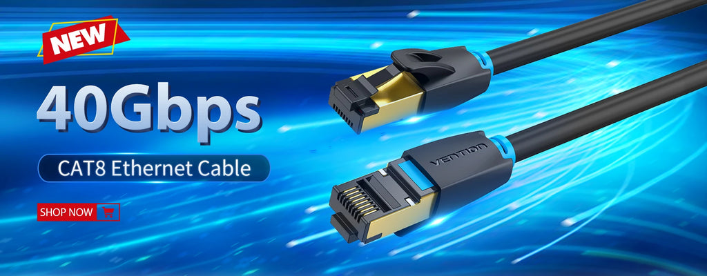 Vention-Cable Lan para dispositivos electrónicos, conexión red Ethernet multiuso de parche compatible para Router Cat7Cable de red STP RJ45 para Cat6, par retorcido de 8 cables