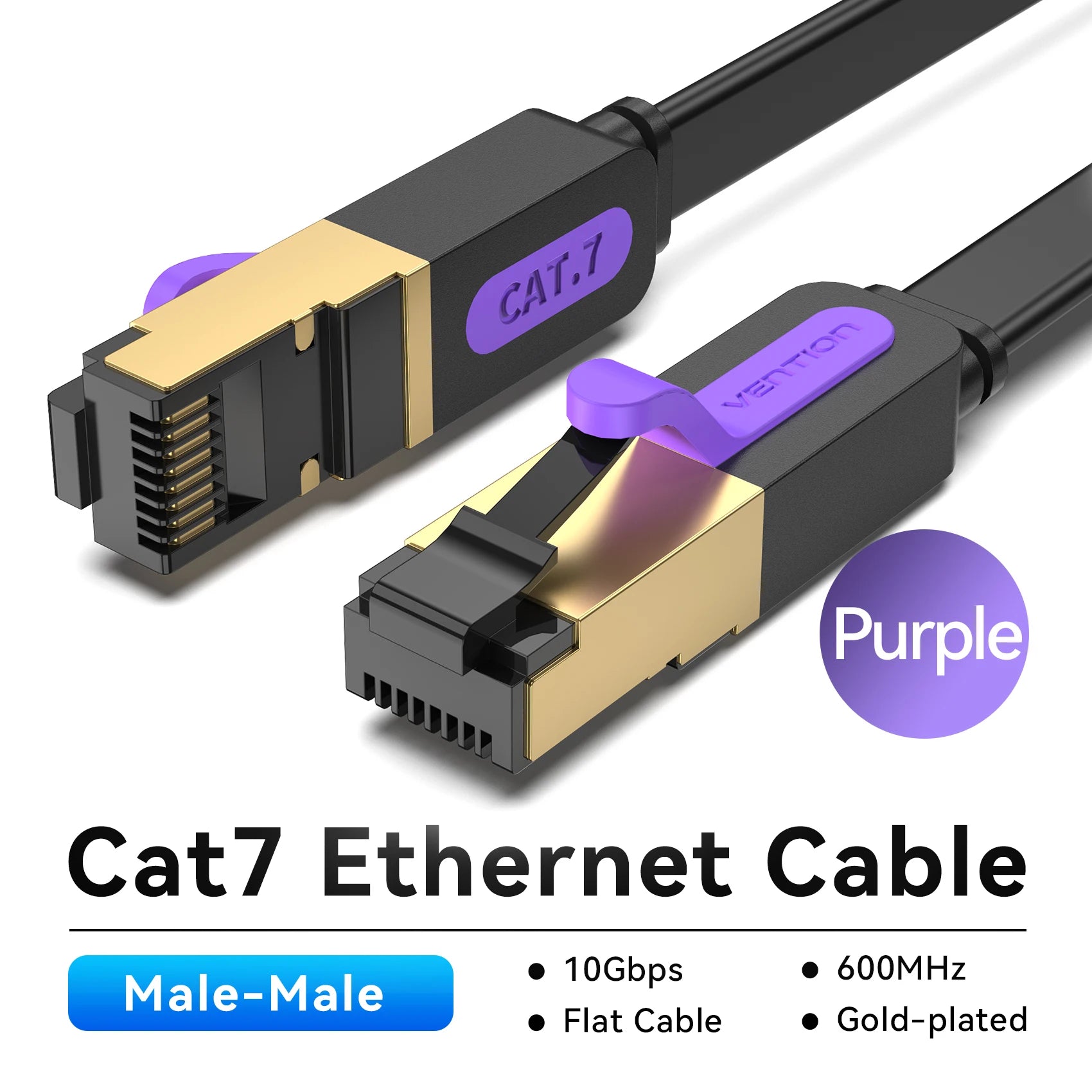 Vention-Cable Lan para dispositivos electrónicos, conexión red Ethernet multiuso de parche compatible para Router Cat7Cable de red STP RJ45 para Cat6, par retorcido de 8 cables