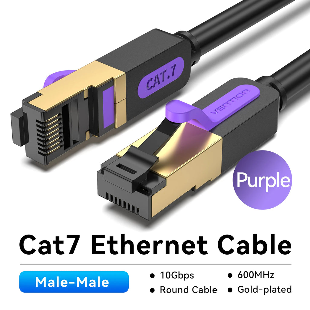 Vention-Cable Lan para dispositivos electrónicos, conexión red Ethernet multiuso de parche compatible para Router Cat7Cable de red STP RJ45 para Cat6, par retorcido de 8 cables